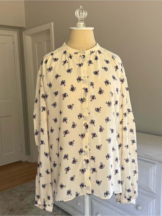 & Other Stories Tops - Cream Silk Floral Shirt